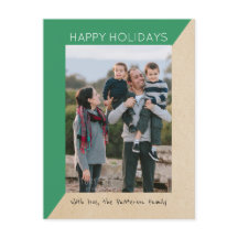 Grönt Modern Slant Helgdag-vykort