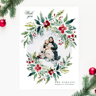 grönt modern stor andedräkt ett foto god jul julkort