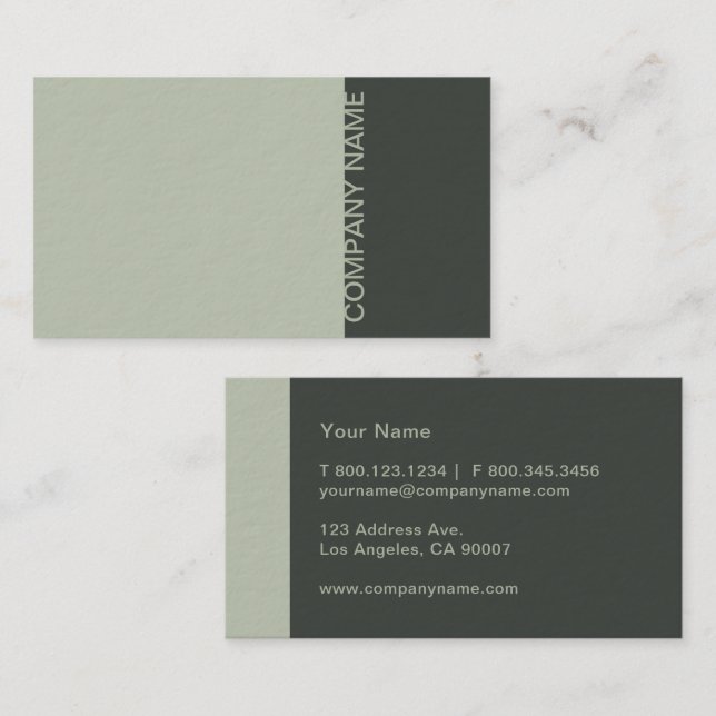 Grönt modernt för vis man visitkort (Fram/baksida)