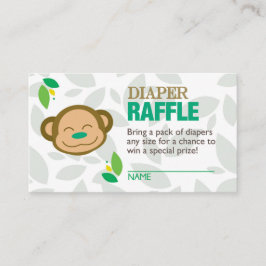 Grönt Monkey Diaper Raffle Biljett Tilläggskort