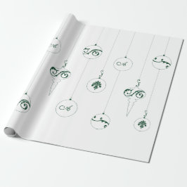 Grönt Monogram Bauble Hanging Ornaments jul Presentpapper