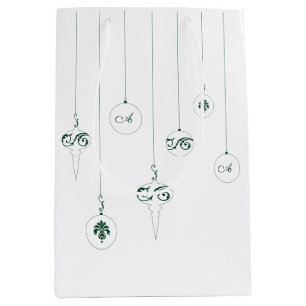 Grönt Monogram Bauble jul Ornaments Gift Bag