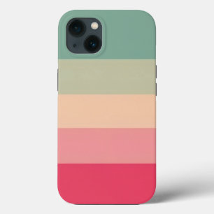 Grönt Monogram - Colorblock Vågrät Rand Rosa