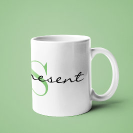Grönt Monogram - första _förekomst_ Design 11oz Kaffemugg