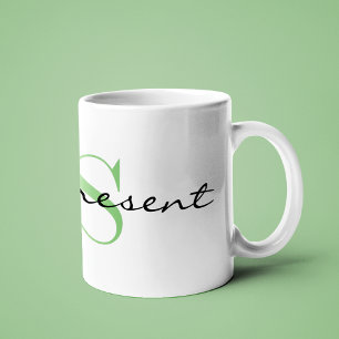 Grönt Monogram - första _förekomst_ Design 11oz Kaffemugg