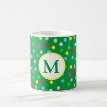 Grönt Monogram julkaffe Mugg