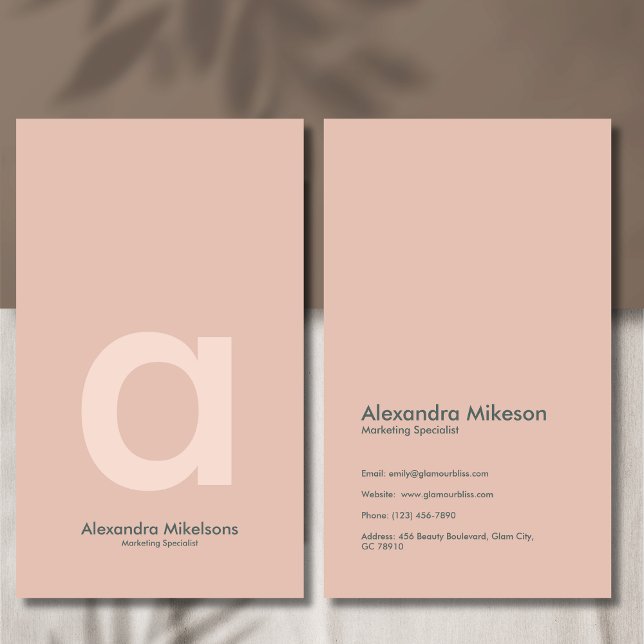 Grönt Monogram - minimalistisk modern Professionel Visitkort (Skapare uppladdad)