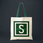 Grönt Monogram Personlig Tote Bag Tygkasse<br><div class="desc">Grönt Monogram-Personlig</div>