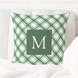 Grönt Monogrammad Kudde