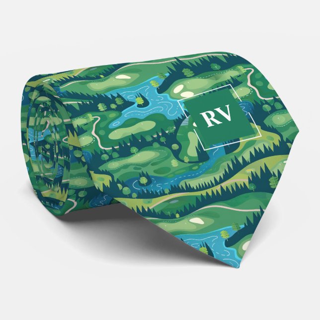 Grönt Monogrammed Golf Course Slips (Rullad)