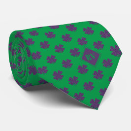 Grönt Monogrammed Lila Shamrock Mönster Slips
