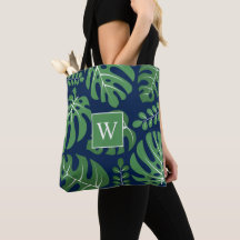 Grönt Monogrammed Monstera Lövs
