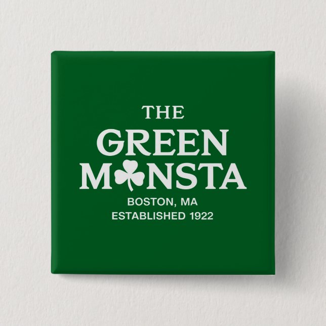 Grönt Monsta Boston Grönt Monstah Baseball Gift Knapp (Framsida)