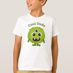 Grönt Monster Coola Killen Kids T-Shirt