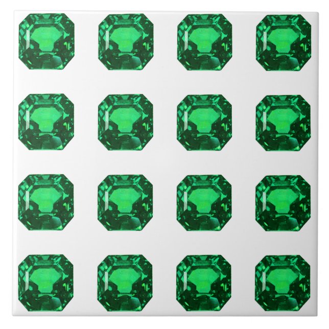 Grönt Mönster Emerald Kakelplatta (Framsidan)