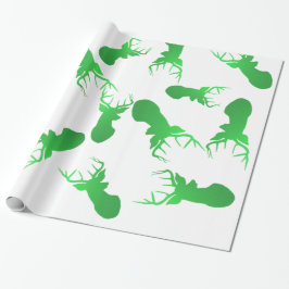Grönt mönster för renjulhelgdag presentpapper