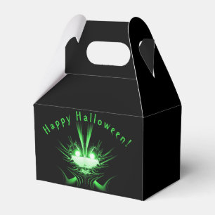 Grönt Monster Glowing Ögon Happy halloween Presentaskar