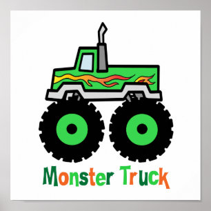 Grönt Monster Lastbil Poster