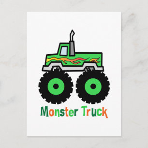 Grönt Monster Lastbil Vykort