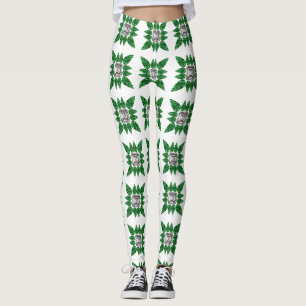 Grönt Mönster Leggings
