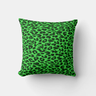 Grönt mönster leopard päls abstrakt kudde