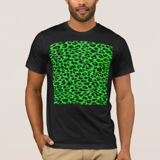 Grönt mönster leopard päls struktur t-shirt