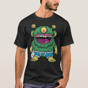 Grönt Monster med ax T Shirt