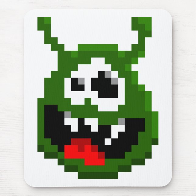 Grönt Monster - Pixel Art Musmatta (Framsidan)