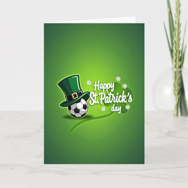 Grönt mönster St Patricks-kort Kort (Framsida)