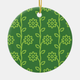 Grönt, Mönster vid Blomsterträdgården Julgransprydnad Keramik