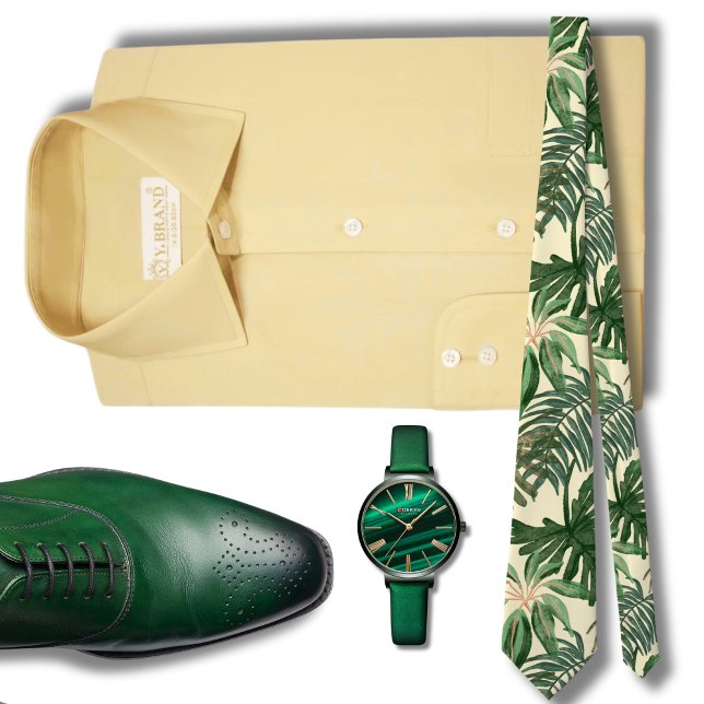 Grönt Monstera Hawaiian mönster Slips (Skapare uppladdad)