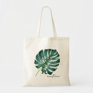 Grönt Monstera Löv botaniska Tygkasse