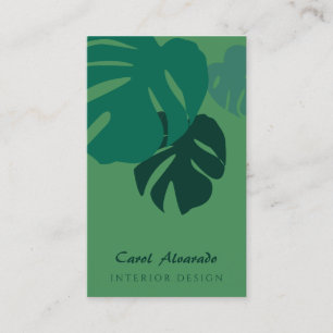 Grönt Monstera Löv Inredingsdesign Visitkort