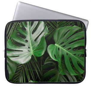Grönt Monstera löv och handflatan löv Laptop Fodral