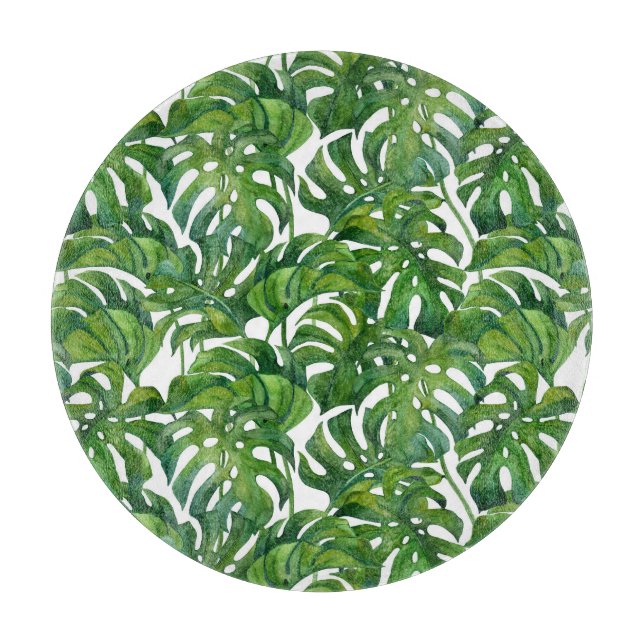 Grönt Monstera Löv Tropical Seamless (Framsidan)