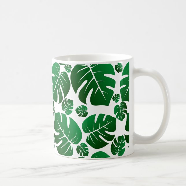 Grönt Monstera Plant Löv Kaffemugg (Höger)