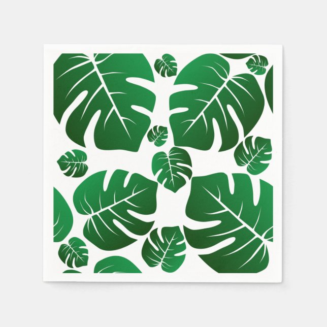 Grönt Monstera Plant Löv Pappersservett (Framsidan)