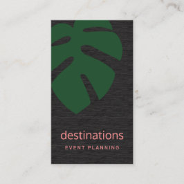 Grönt Monstera Tropical Löv Event Planering Visitkort