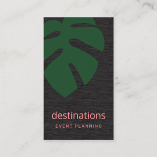 Grönt Monstera Tropical Löv Event Planering Visitkort