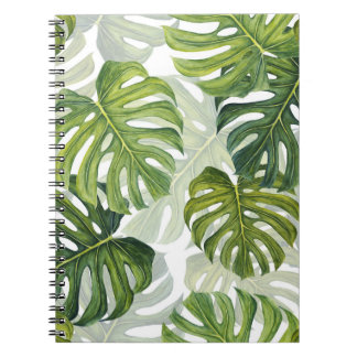 Grönt Monstera Tropical Watercolor Anteckningsbok