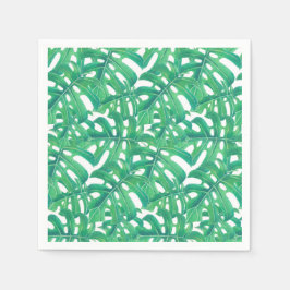 Grönt Monstera tropiska löven mönster Pappersservett