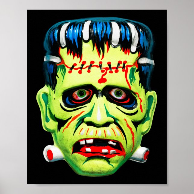 Grönt-monstermask för olämplig  poster (Framsidan)