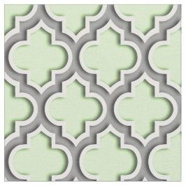 Grönt, Mörk Grått Moroccan Quatrefoil #5 Tyg