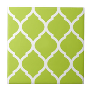 Grönt Moroccan Quatrefoil Patterned Ceramic Tile Kakelplatta