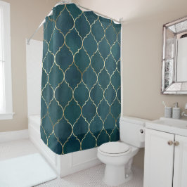 Grönt Moroccan Shower Curtain