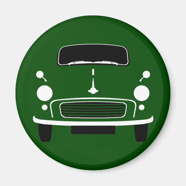 Grönt Morris Minor Fridge Magnet (Framsidan)