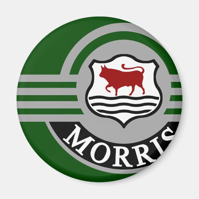 Grönt Morris Minor Fridge Magnet (Framsidan)