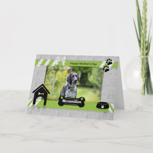Grönt Mors dag från Hund fotot Kort (Framsida)