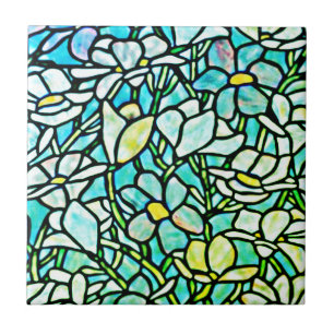 Grönt Mosaic Blommigt Tiles Kakelplatta