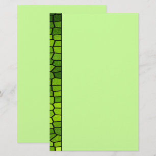 Grönt Mosaic Stationery Brevpapper